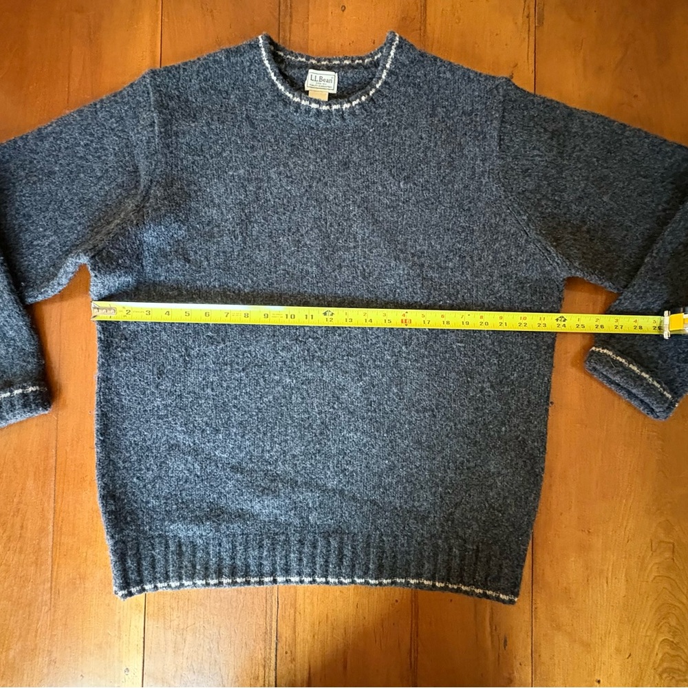 Men's LL Bean Classic Wool Blend Henley Sweater Large - Dark Gray - Picture 4 of 11